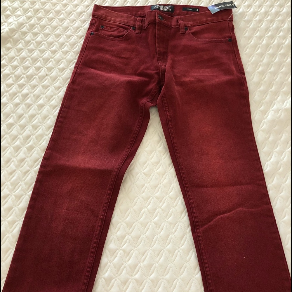 🆕RUDE by Hot Topic Red Men’s Skinny Jean 32X32